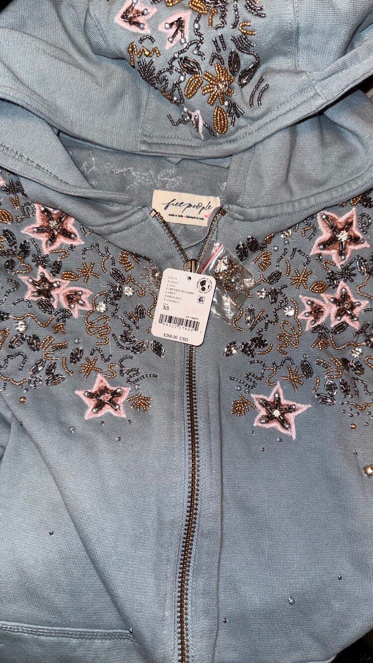 Free People oversized zip hoodie in the “Greyhound Combo” XS - Picture 3 of 3